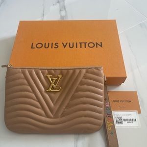 Louis Vuitton New Wave LV Logo Pochette Wristlet